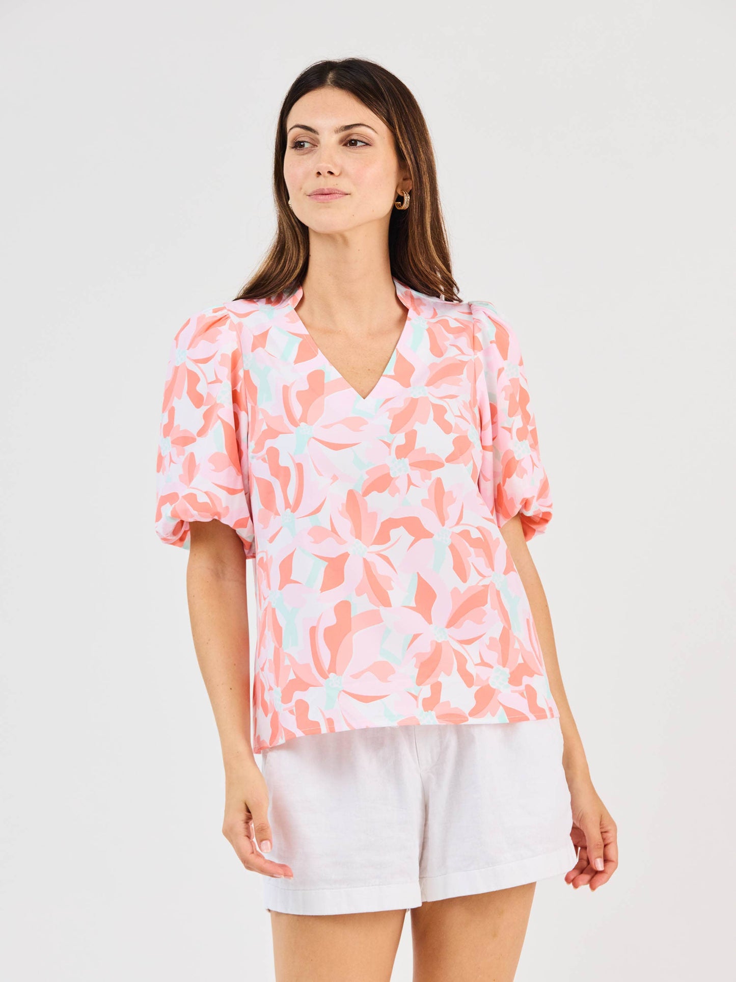 Kenzie Top | Botanical Bliss White