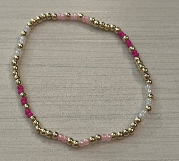 14k gold filled color bracelet : Pink