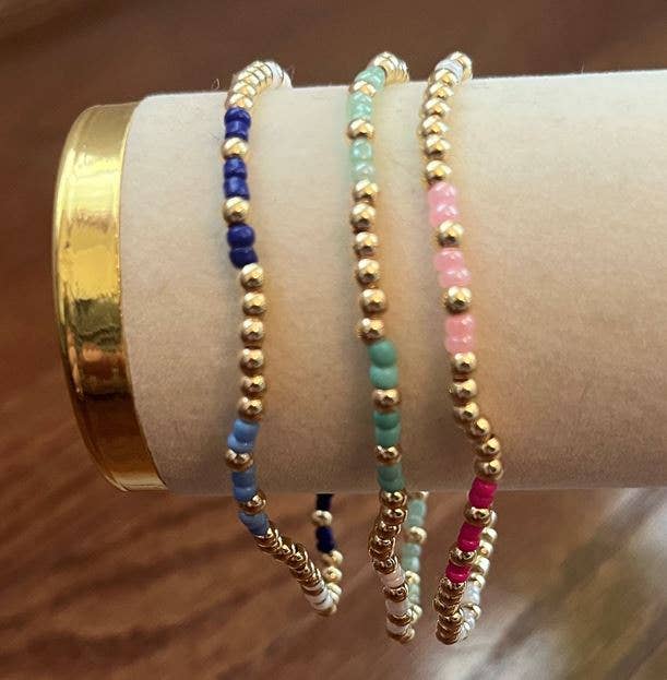 14k gold filled color bracelet : Pink