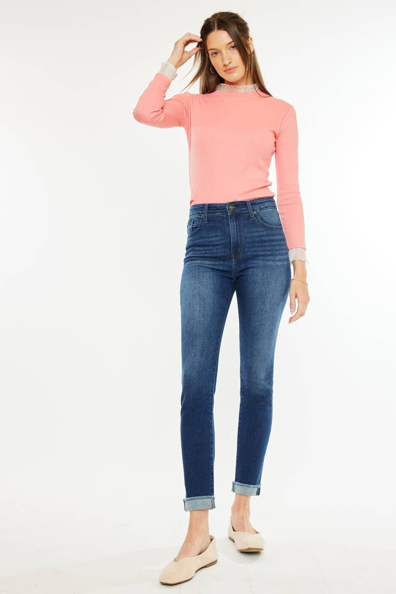 CIGARETTE FIT JEANS: DARK
