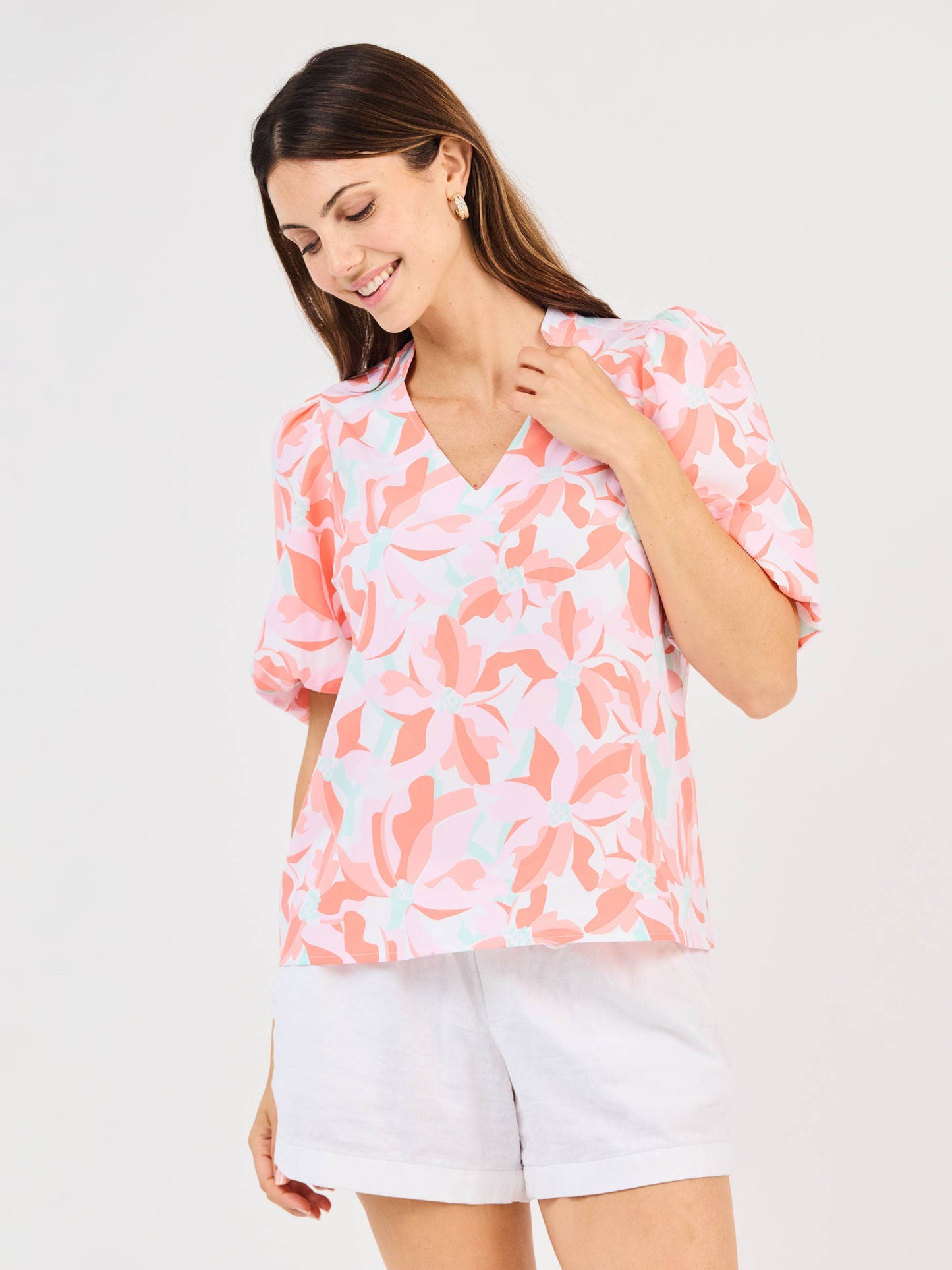 Kenzie Top | Botanical Bliss White