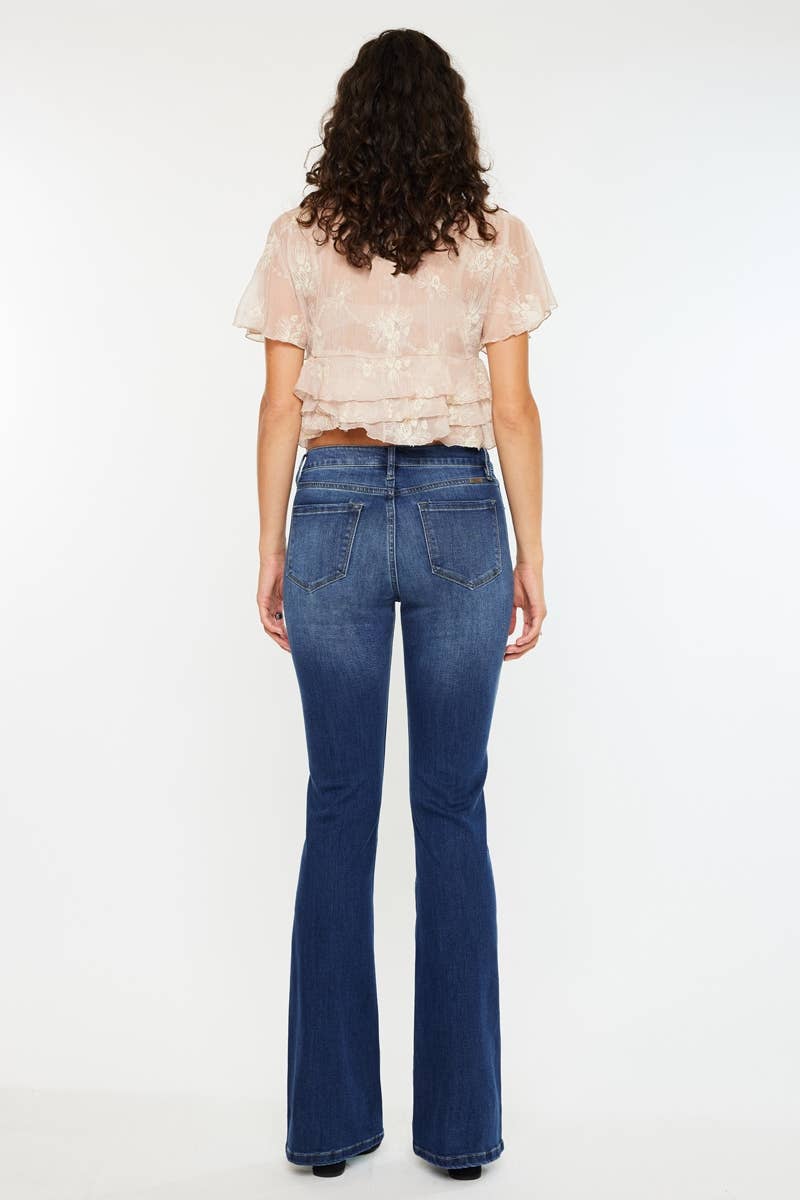 HIGH RISE SIDE SLIT BOOTCUT JEANS-MEDIUM