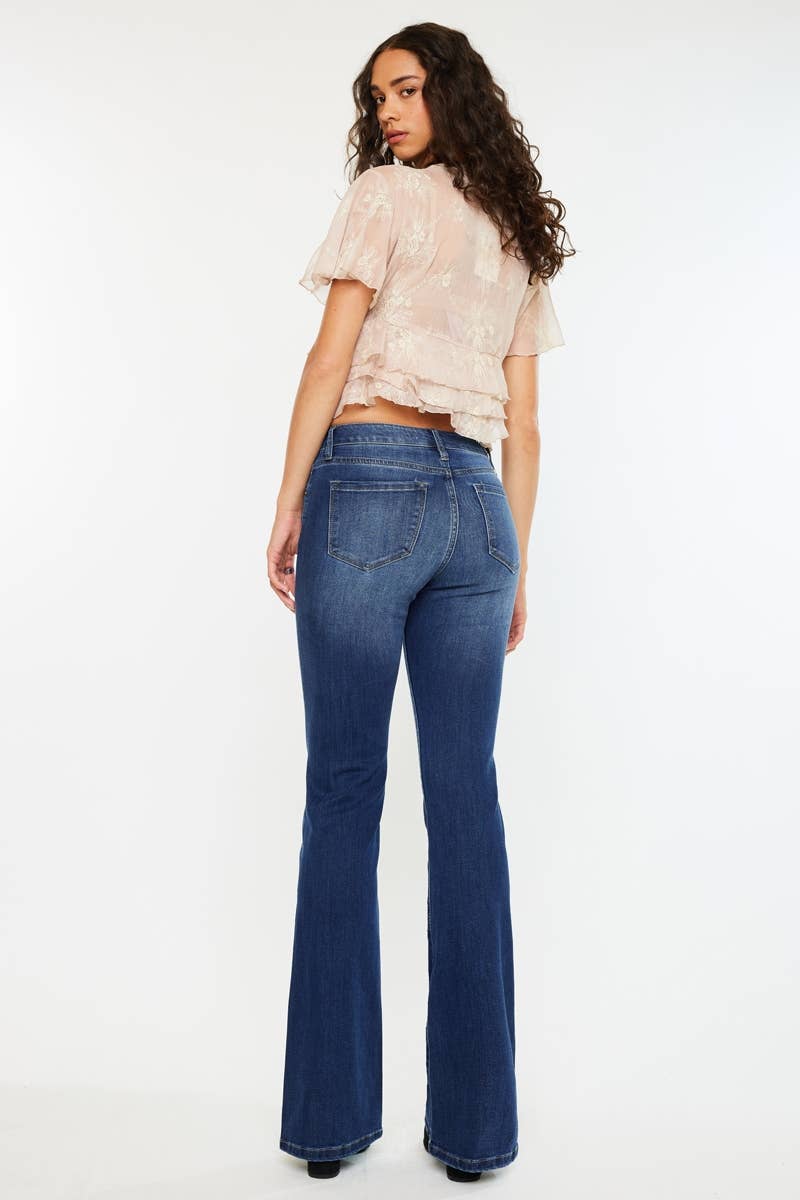 HIGH RISE SIDE SLIT BOOTCUT JEANS-MEDIUM
