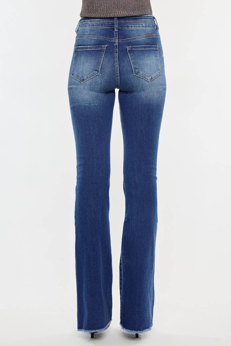 DOUBLE WAIST BAND FLARE JEANS