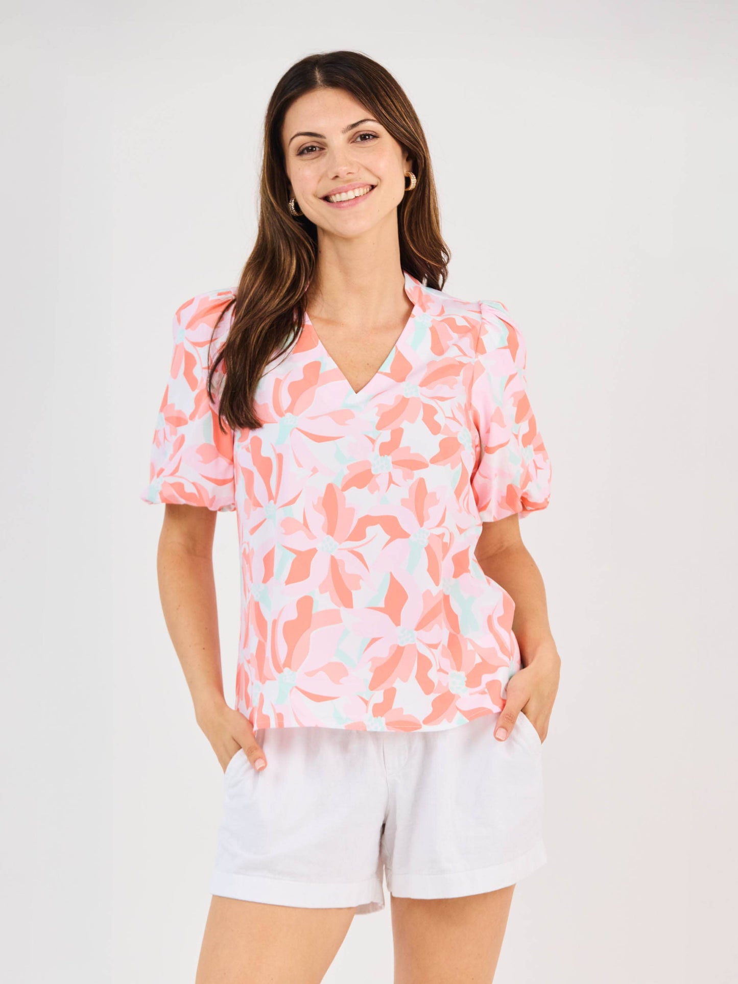 Kenzie Top | Botanical Bliss White