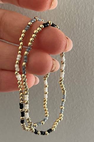 14k gold filled color bracelet : Black