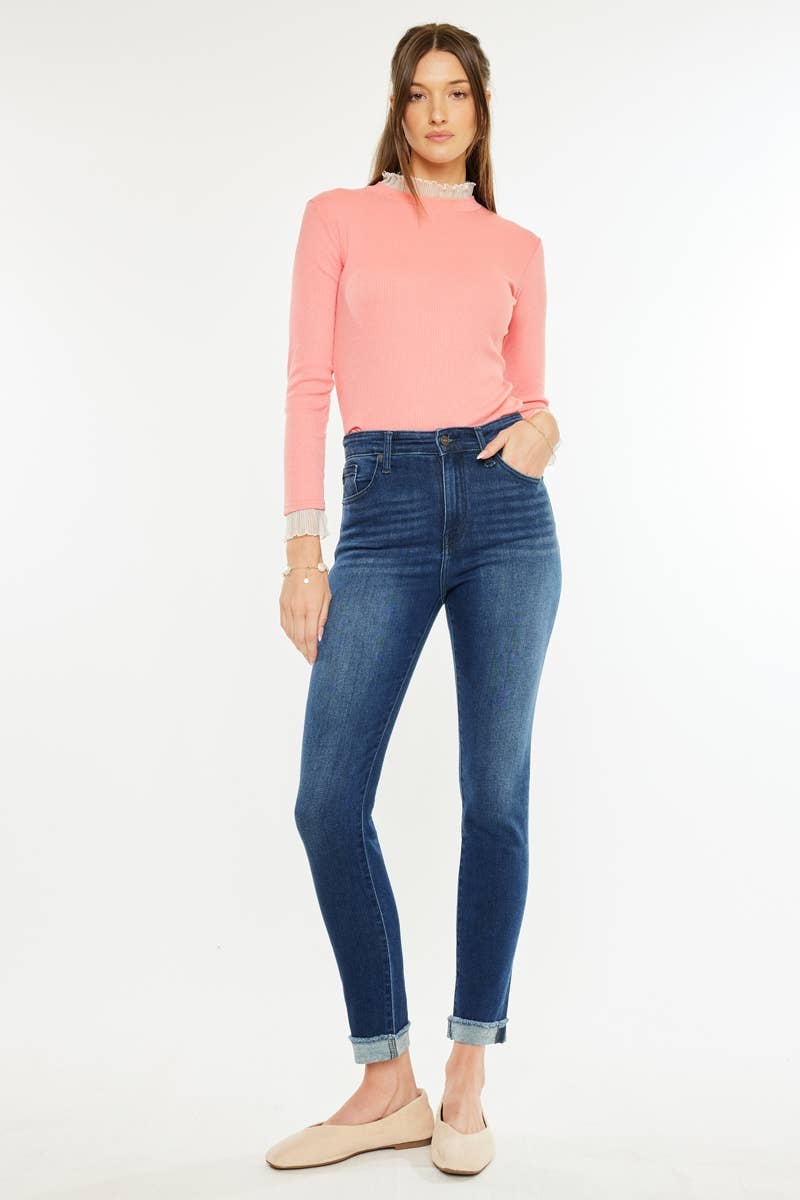 CIGARETTE FIT JEANS: DARK