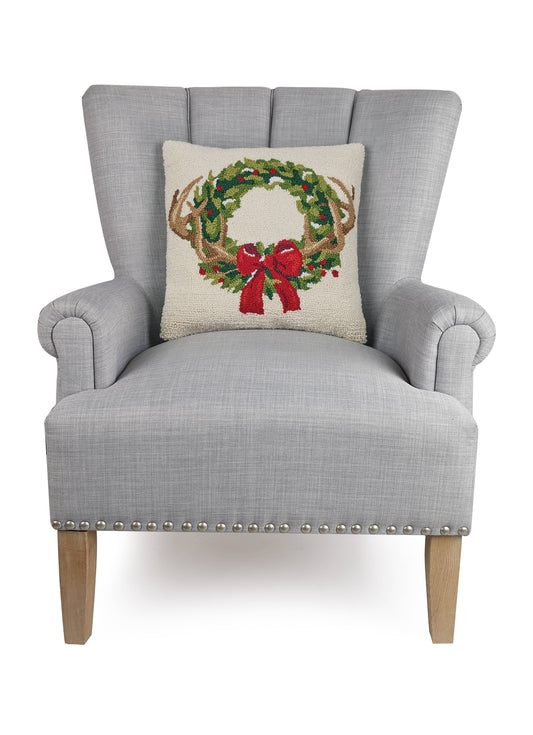 Holiday In The Woods Wreath Hook Pillow
