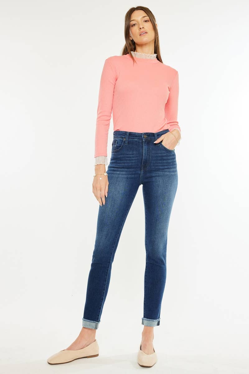 CIGARETTE FIT JEANS: DARK