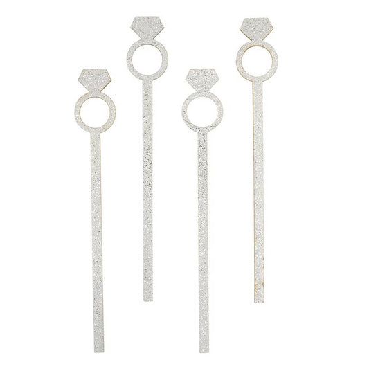 Acrylic Stir Sticks - Rings: Acrylic / 7" H, 4 count/package