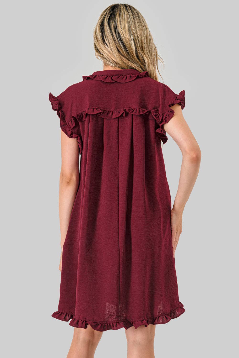 Avery Ruffle Button Down Dress