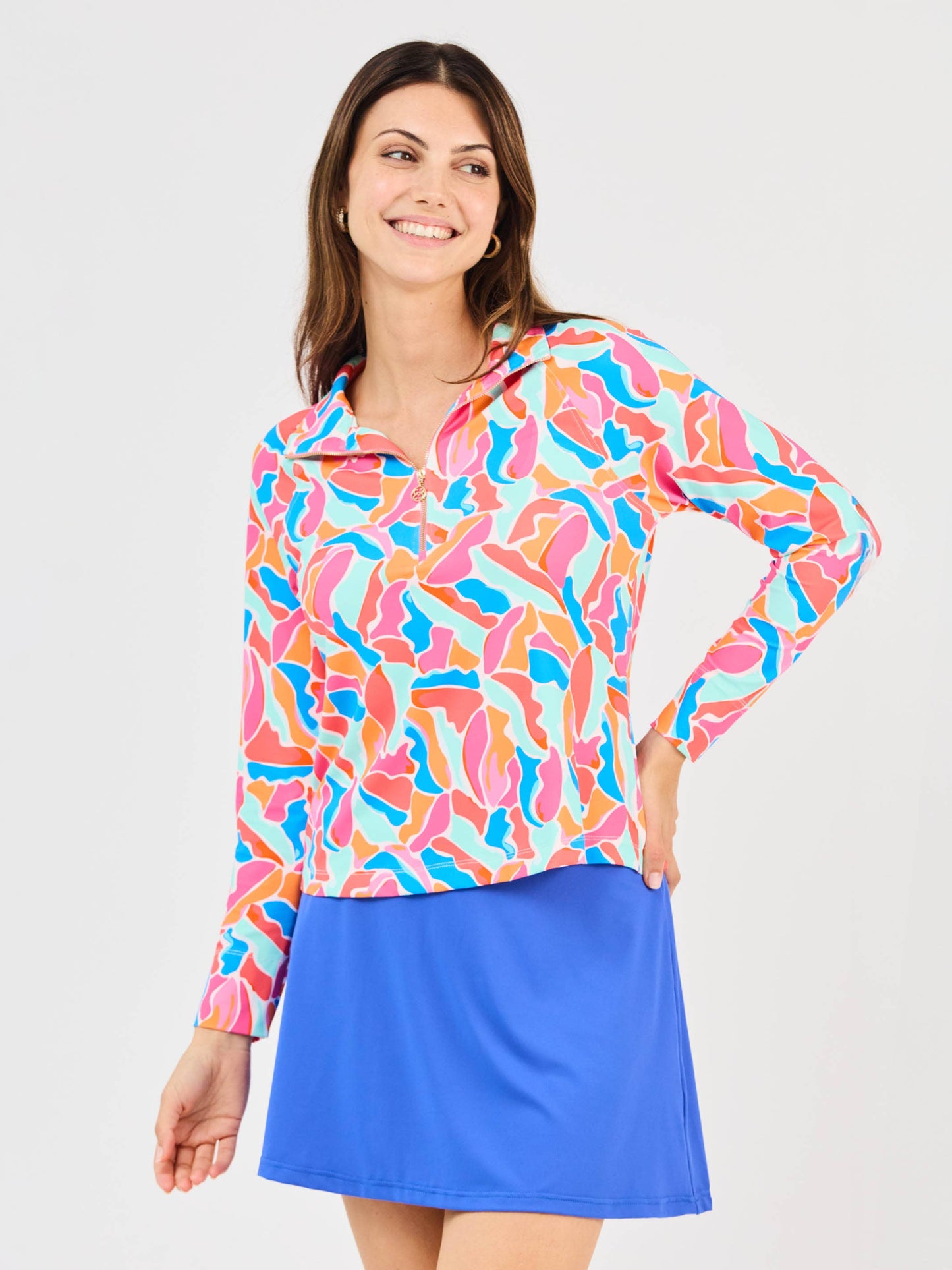 Saratoga Half-Zip Pullover | Cool Waters Blue