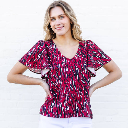 Top Paisley Tiger Tail Garnet/Black
