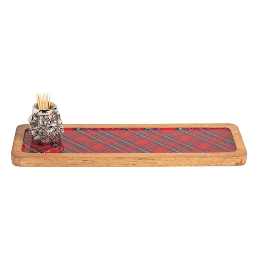 Santa Tartan Board & Toothpick Set