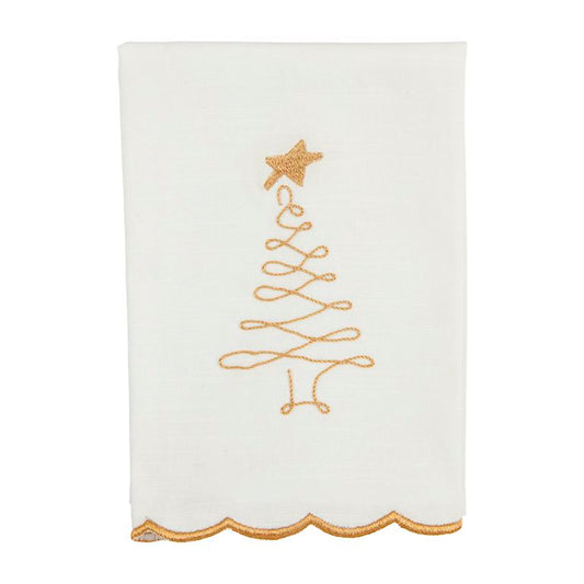 Tree Gold Scallop Towel