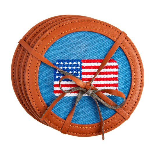 Embroidered Flag Coaster Set