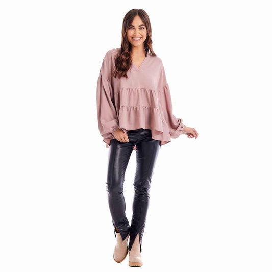 Blush Orleans Flounce Top