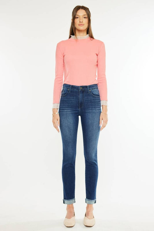 CIGARETTE FIT JEANS: DARK
