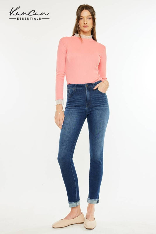 CIGARETTE FIT JEANS: DARK
